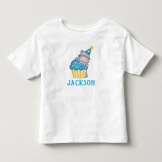 キュートヒッポ誕生日カップケパーソナライズされたーキ トドラーTシャツ