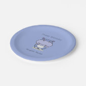 キュートヒッポ誕生日紙プレート ペーパープレート (アングル)