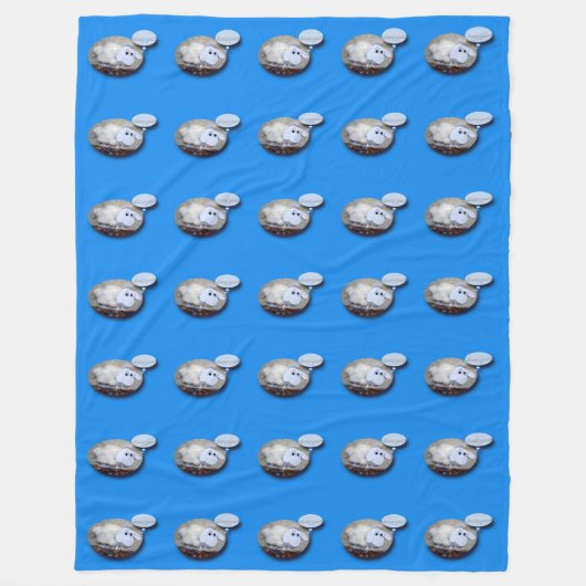 キュートヒッ中国のプニューイヤー誕生日〔占星術の〕十二宮図B フリースブランケット (正面)