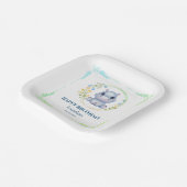 キュートヒポタムスフラワーリースハッピーバースデー ペーパープレート (傾斜あり)