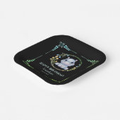 キュートヒポタムスフラワーリース誕生日ブラック ペーパープレート (傾斜あり)