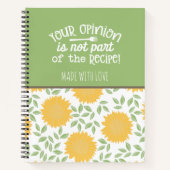 キュートヒマワパタンシェフレシピ ノートブック (正面)