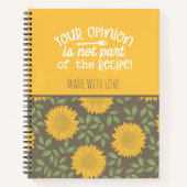 キュートヒマワパタンシェフレシピ ノートブック (正面)