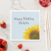 キュートヒマワリモノグラムハッピーバースデーパーティー スタンダードランチョンナプキン (インサイチュ)