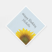 キュートヒマワリモノグラムハッピーバースデーパーティー スタンダードランチョンナプキン (角)