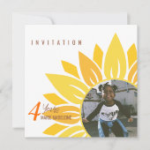 キュートヒマワールチルドレン誕生日招待状 (正面)