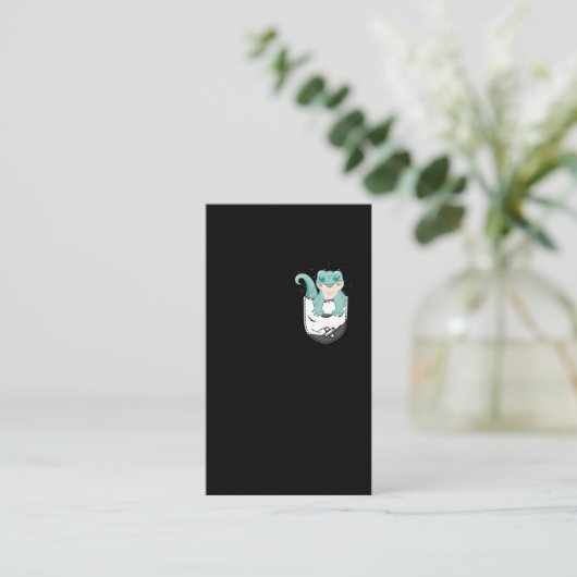 キュートヒョウゲッコかわいい爬虫類 名刺 (スタンド正面)