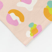 キュートヒョウ柄チータ斑紋ピンク フリースブランケット (角)