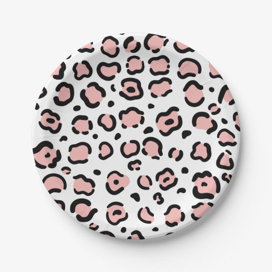 キュートヒョウ柄 ペーパープレート (正面)