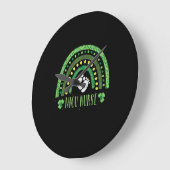 キュートヒョウ虹ニクナースSt patricks dayT- ラージ壁時計 (傾斜)