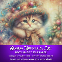 キュートビクトリアンなクリスマスと木の切り離し 薄葉紙