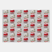 キュートビコンフリースドッグインホリデー抱き枕 ラッピングペーパーシート (正面2)