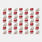 キュートビコンフリースドッグインホリデー抱き枕 ラッピングペーパーシート (正面)