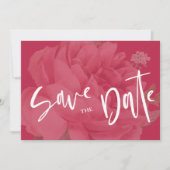 キュートビバマゼンタバラフローラミニマル結婚リスト セーブザデート (正面)