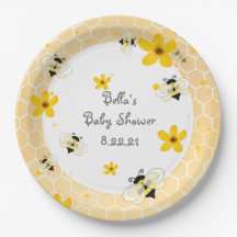 キュートビーをテーマにしたパーティー紙プレート