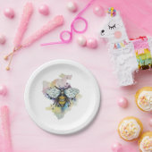 キュートビーアンドレインボーウォッシュ紙プレート ペーパープレート (パーティー)