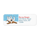 キュートビーグルスノウドグホリデイ差出人住所 ラベル (正面)