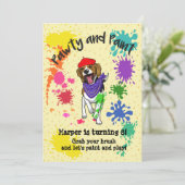 キュートビーグルドッグおもしろいアート誕生日招待状 招待状 (スタンド正面)