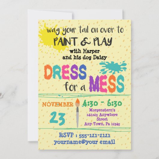 キュートビーグルドッグおもしろいアート誕生日招待状 招待状 (裏面)