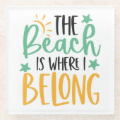 キュートビーチコースター ガラスコースター (正面)