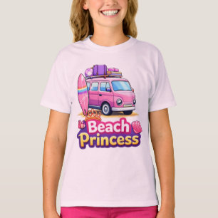 キュートビーチプリンセス ピンクサーフバン - ガールズサマートップス Tシャツ