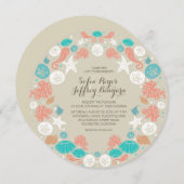 キュートビーチリース結婚式招待状 招待状 (正面/裏面)