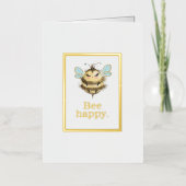 キュートビーハッピーレ前向き引用文 箔グリーティングカード (正面)