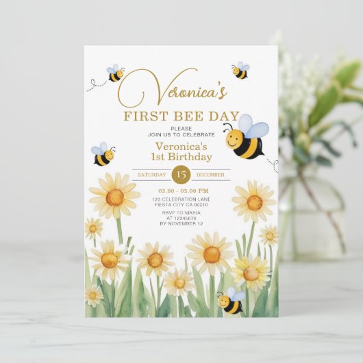 キュートビーファースト誕生日スイートトゥビーワンパーティー 招待状 (スタンド正面)