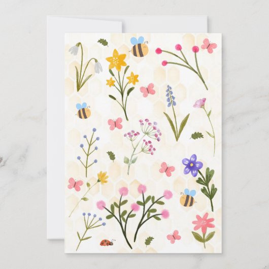 キュートビーファースト誕生日 招待状 (裏面)