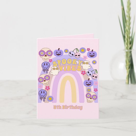 キュートビーブス不気味グルーヴィー幽霊ハロウィーン誕生日 招待状 (正面)