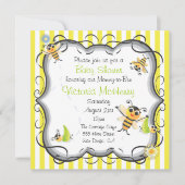 キュートビーベビーシャワー招待状 招待状 (正面)