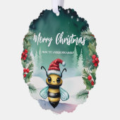 キュートビーペットサンタクリスマスホリデーパーティファミリーボーイズ オーナメントカード (左)