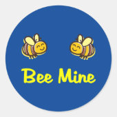 キュートビーミーンレトロバンブルビーズダークカラー ラウンドシール (正面)