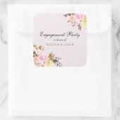 キュートピかわいらしックピーチフラワー婚約パーティ スクエアシール (バッグ)