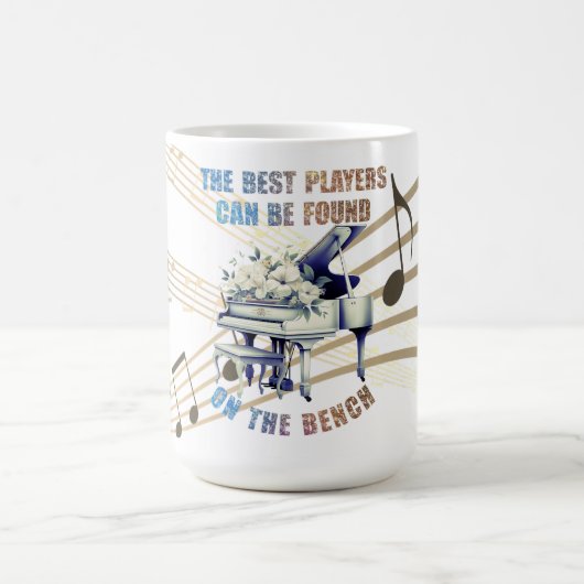キュートピアノプレイヤーズベンチ引用文 コーヒーマグカップ (中央)