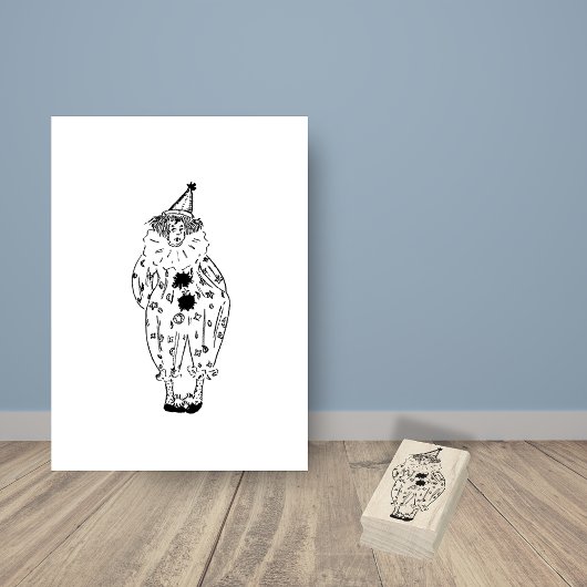 キュートピエロヴィンテージビクトリアン誕生日サーカス ラバースタンプ