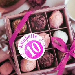 キュートピガーリーックカラーグリッター誕生日エイジスターズ ラウンドシール