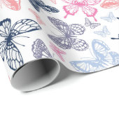 キュートピガーリーックシックハッピーバースデー蝶 ラッピングペーパー (ロールコーナー)