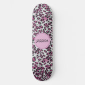 キュートピガーリーックヒョウアニマルプリント名前をカスタムする スケートボード (正面)
