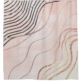 キュートピガーリーックボヘミアンバラ金ゴールドデザイン シャワーカーテン (正面)