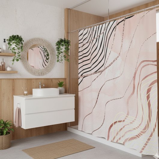 キュートピガーリーックボヘミアンバラ金ゴールドデザイン シャワーカーテン