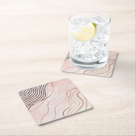 キュートピガーリーックボヘミアンバラ金ゴールドデザイン スクエアペーパーコースター