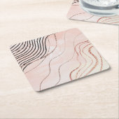 キュートピガーリーックボヘミアンバラ金ゴールドデザイン スクエアペーパーコースター (アングル)