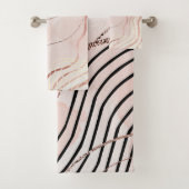 キュートピガーリーックボヘミアンバラ金ゴールドデザイン バスタオルセット (インサイチュ)