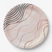 キュートピガーリーックボヘミアンバラ金ゴールドデザイン ペーパープレート (正面)