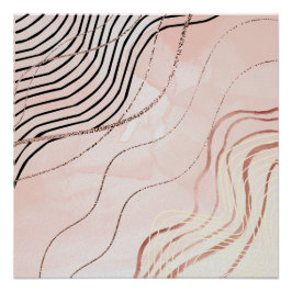 キュートピガーリーックボヘミアンバラ金ゴールドデザイン ポスター