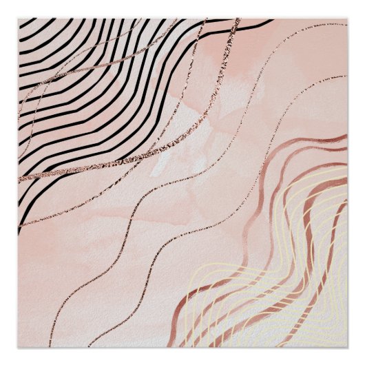 キュートピガーリーックボヘミアンバラ金ゴールドデザイン ポスター (正面)