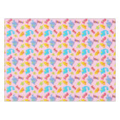 キュートピガーリーンクカラフル恐竜テーマ誕生日 テーブルクロス (正面(横))