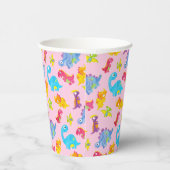 キュートピガーリーンクカラフル恐竜テーマ誕生日 紙コップ (右)