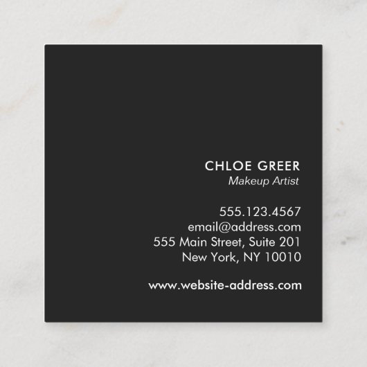 キュートピガーリーンクグリッターモノグラム美しい スクエア名刺 (裏面)